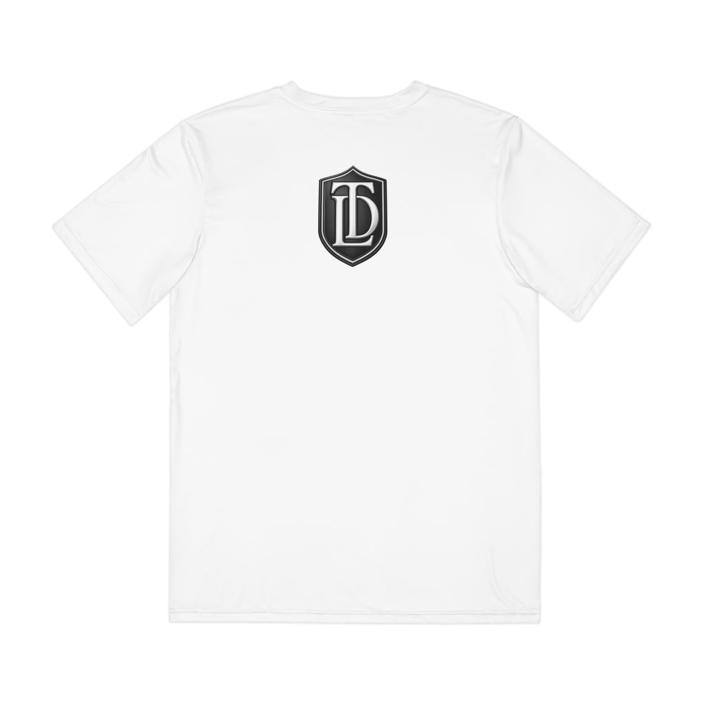 TheDadLif Vertical Logo Tee — Men's Polyester Performance T‑Shirt