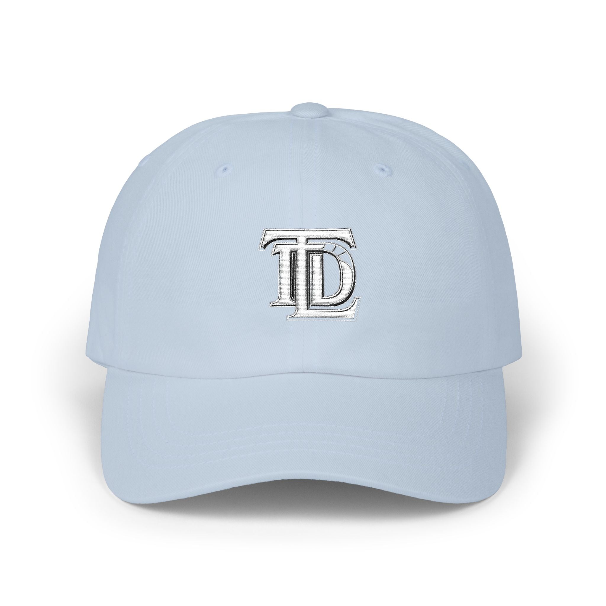 Classic Dad Cap - Embroidered TDL Monogram Baseball Hat (White Embroider)