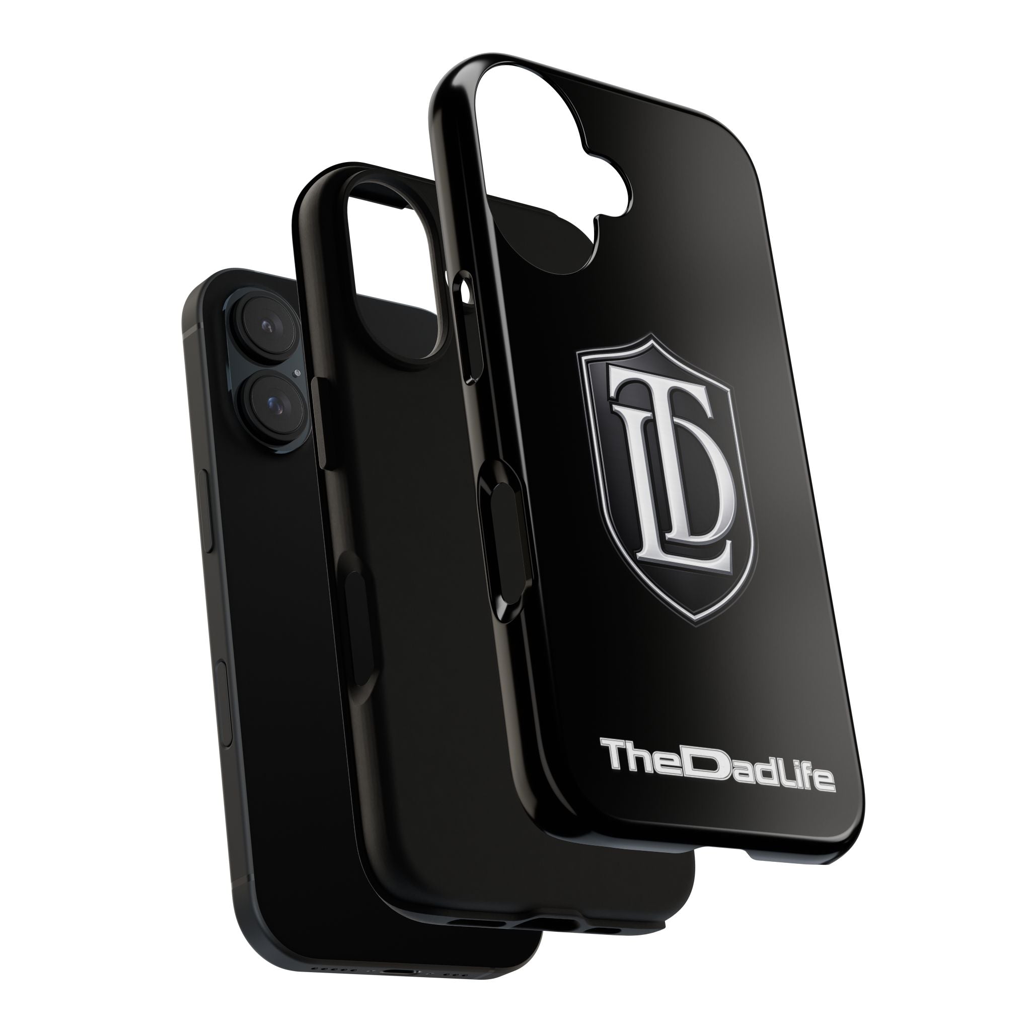 TheDadLife 'TDL' Crest Tough Phone Case – Glossy Black Protective Cover