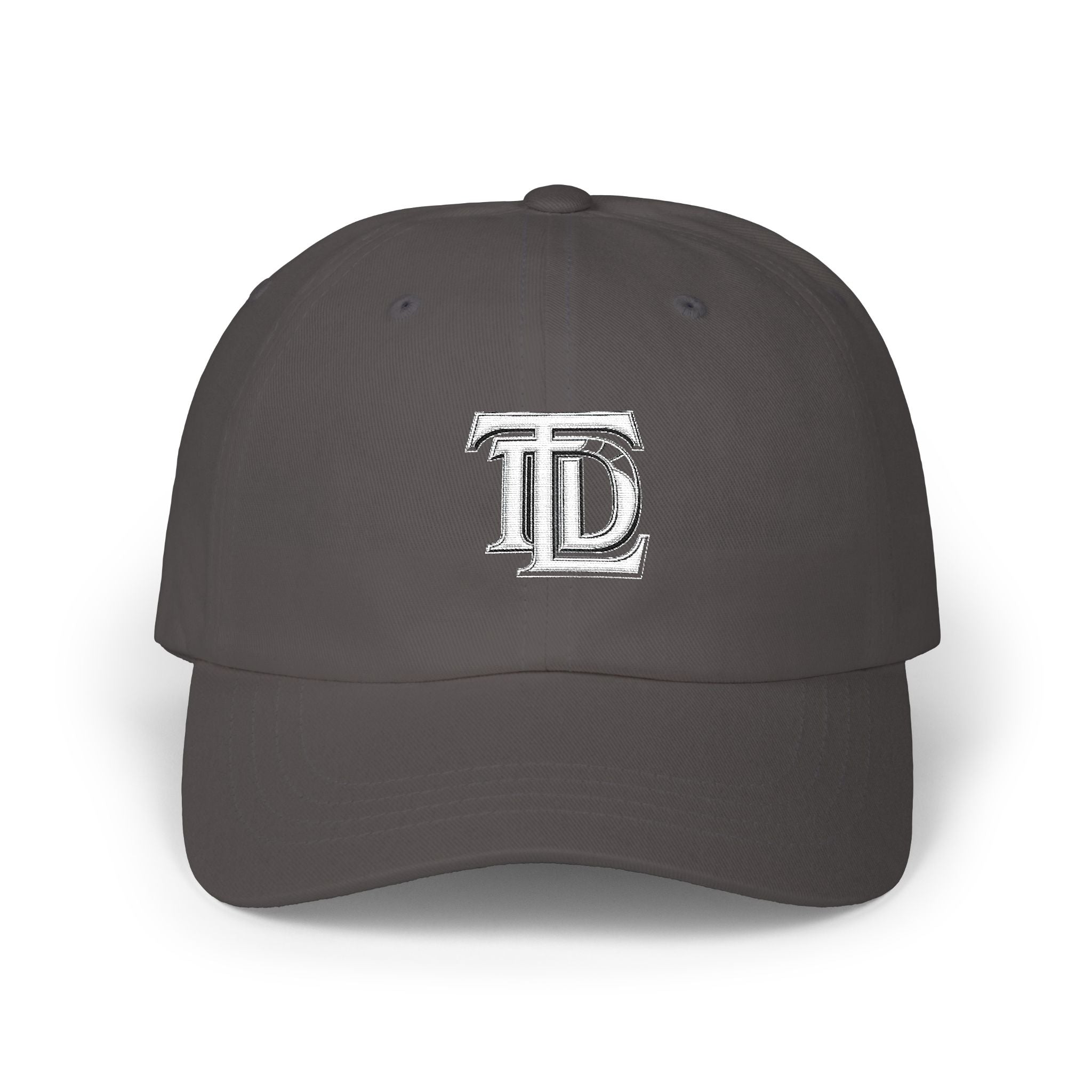 Classic Dad Cap - Embroidered TDL Monogram Baseball Hat (White Embroider)