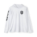 White Athletic Warmup Hoodie — 'TDL' Chest Logo & TheDadLife Sleeve
