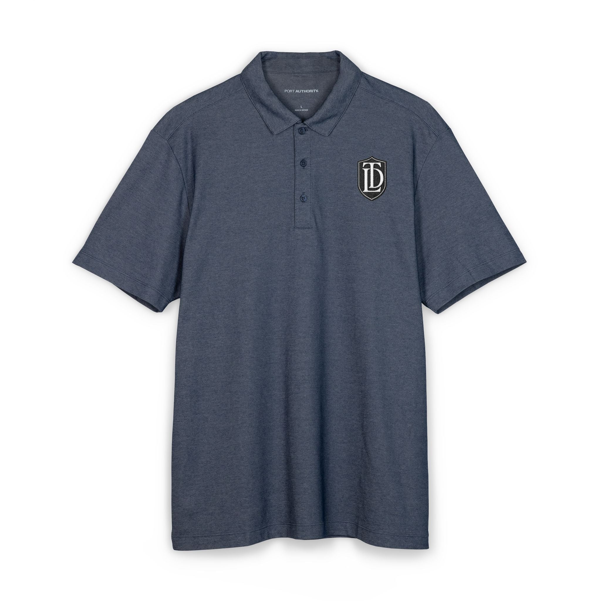 Men's Teal Polo Shirt with Shield Crest Embroidery — Classic Casual Golf & Work Polo
