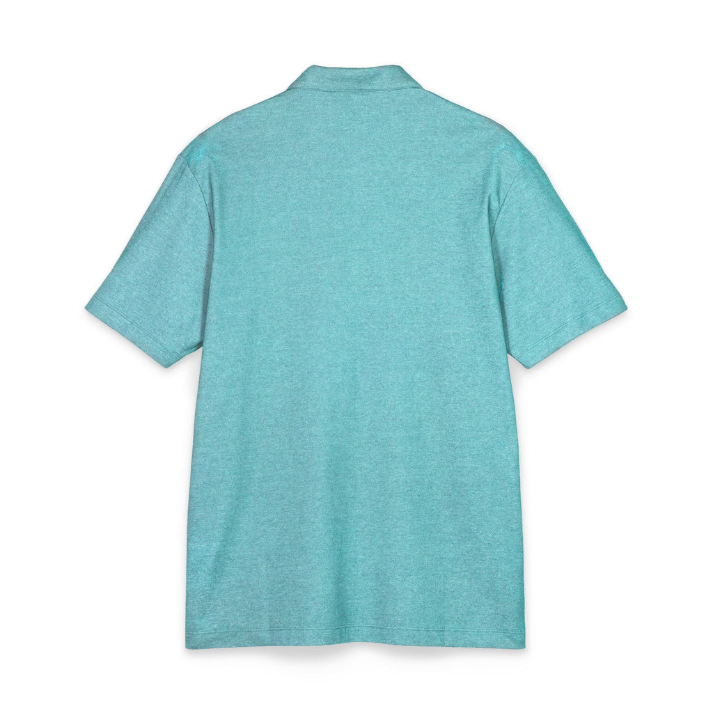 Men's Teal Polo Shirt with Shield Crest Embroidery — Classic Casual Golf & Work Polo