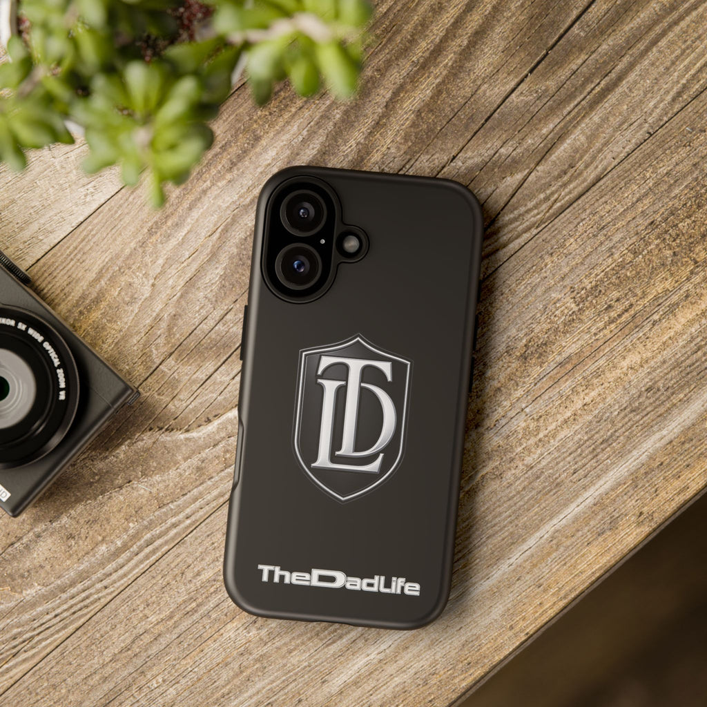 TheDadLife 'TDL' Crest Tough Phone Case – Glossy Black Protective Cover