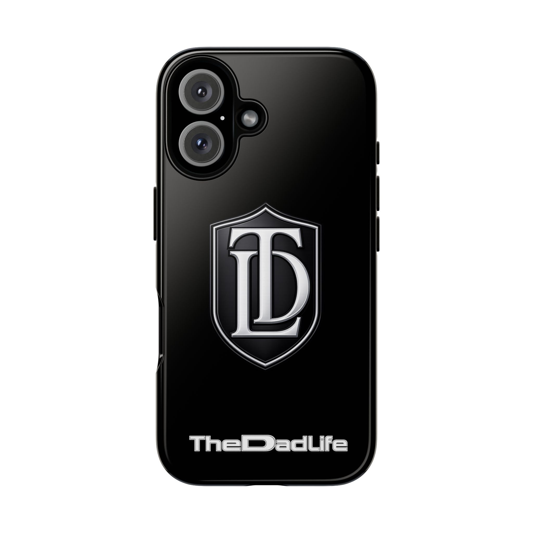 TheDadLife 'TDL' Crest Tough Phone Case – Glossy Black Protective Cover