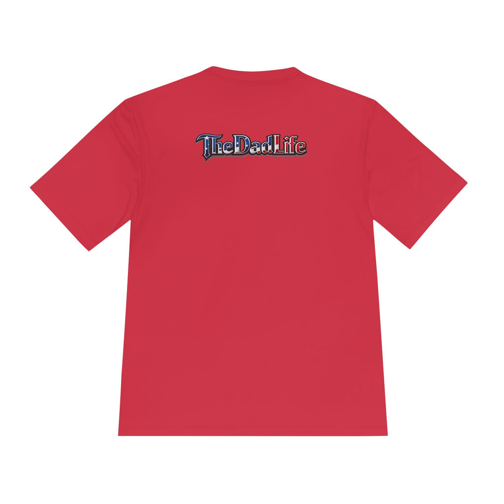 Tee — "TheDadLife" Flag Logo Moisture-Wicking Shirt