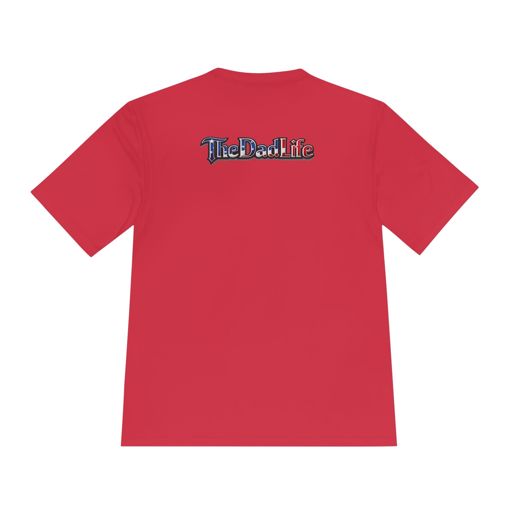 Tee — "TheDadLife" Flag Logo Moisture-Wicking Shirt