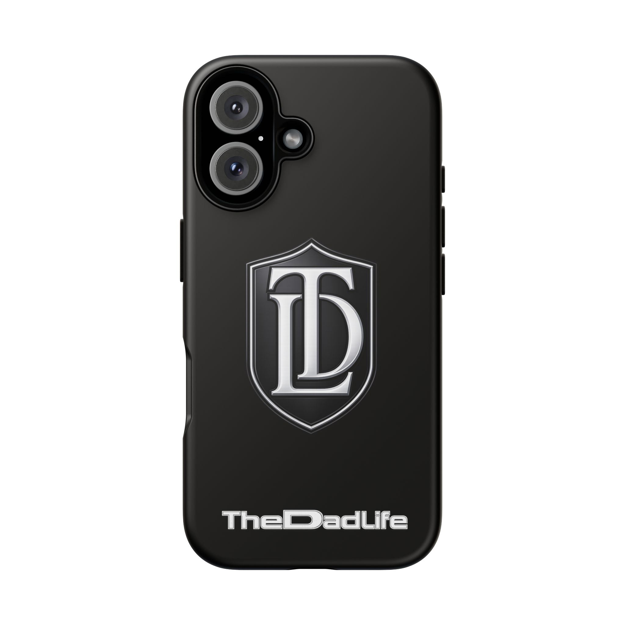 TheDadLife 'TDL' Crest Tough Phone Case – Glossy Black Protective Cover