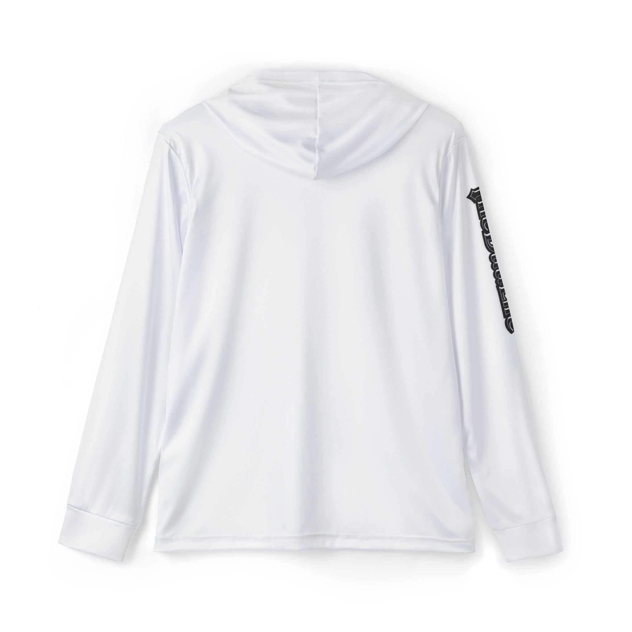 White Athletic Warmup Hoodie — 'TDL' Chest Logo & TheDadLife Sleeve