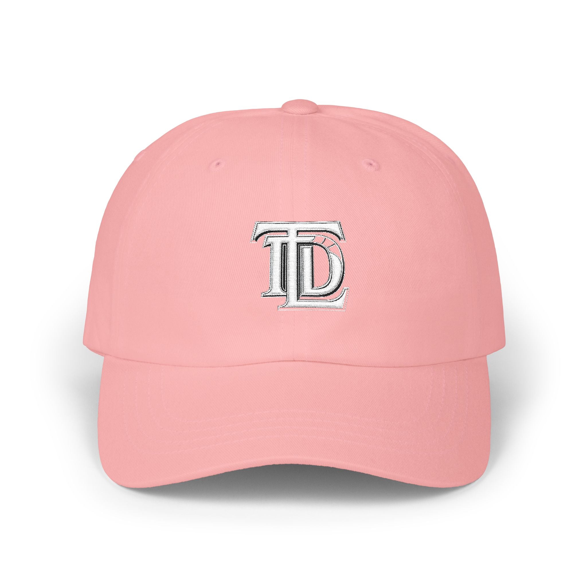 Classic Dad Cap - Embroidered TDL Monogram Baseball Hat (White Embroider)