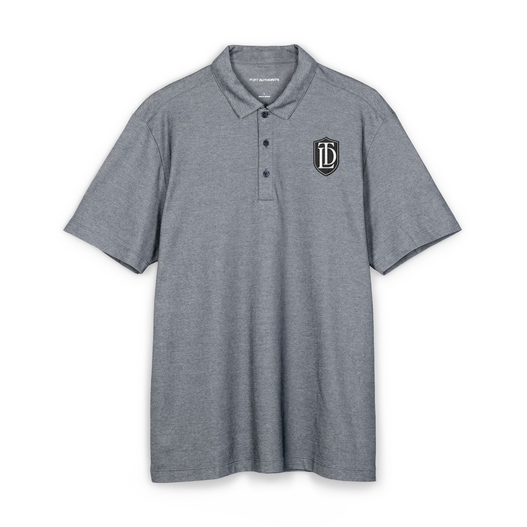 Men's Teal Polo Shirt with Shield Crest Embroidery — Classic Casual Golf & Work Polo