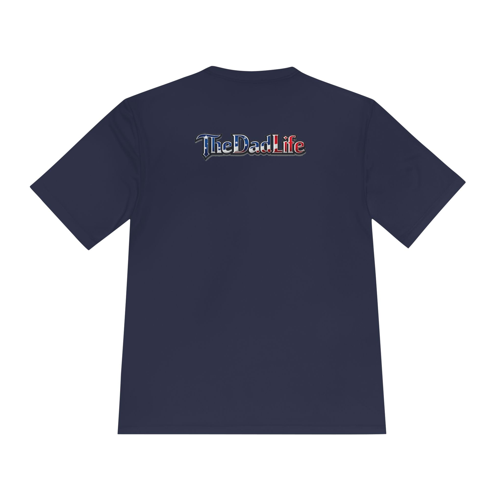 Tee — "TheDadLife" Flag Logo Moisture-Wicking Shirt