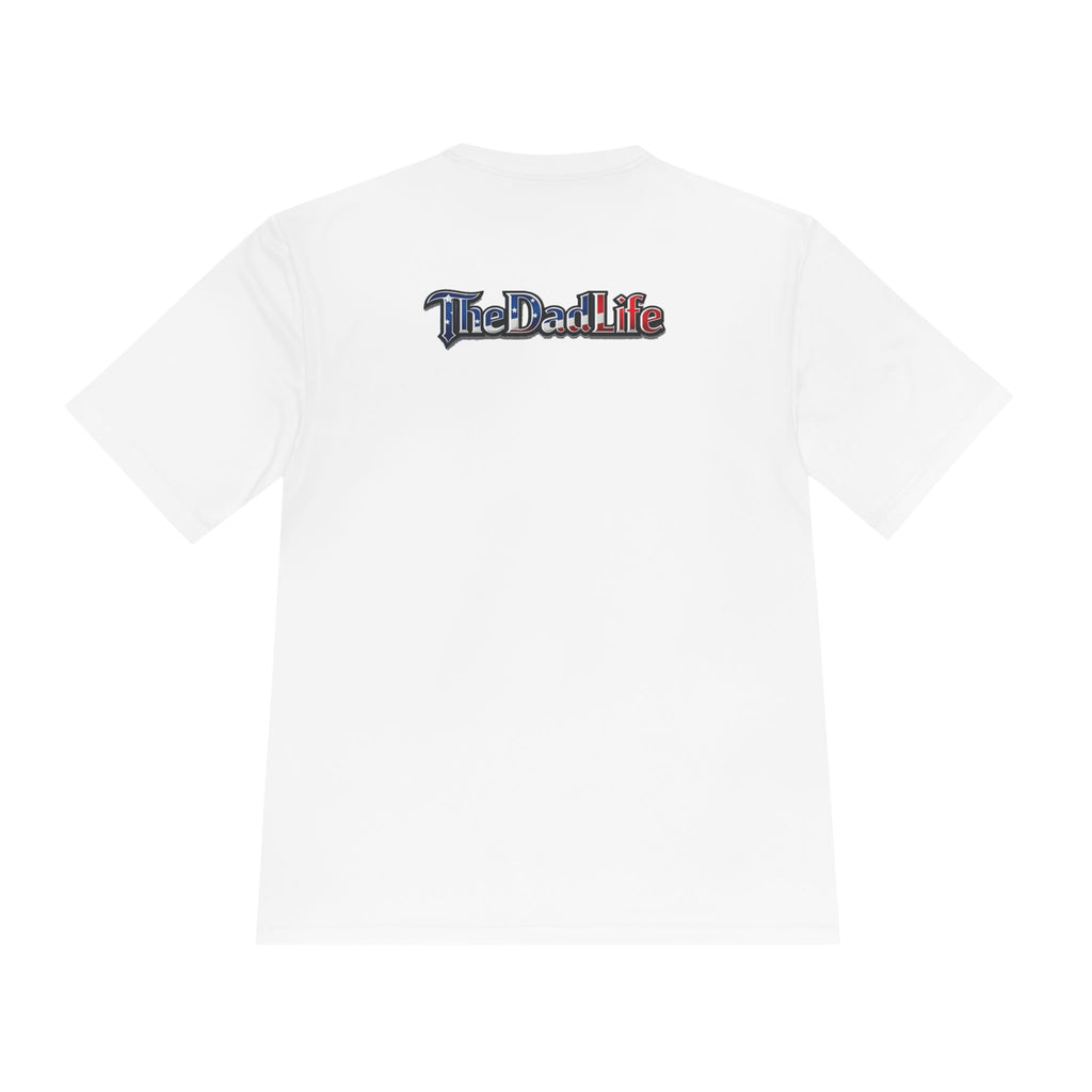 Tee — "TheDadLife" Flag Logo Moisture-Wicking Shirt