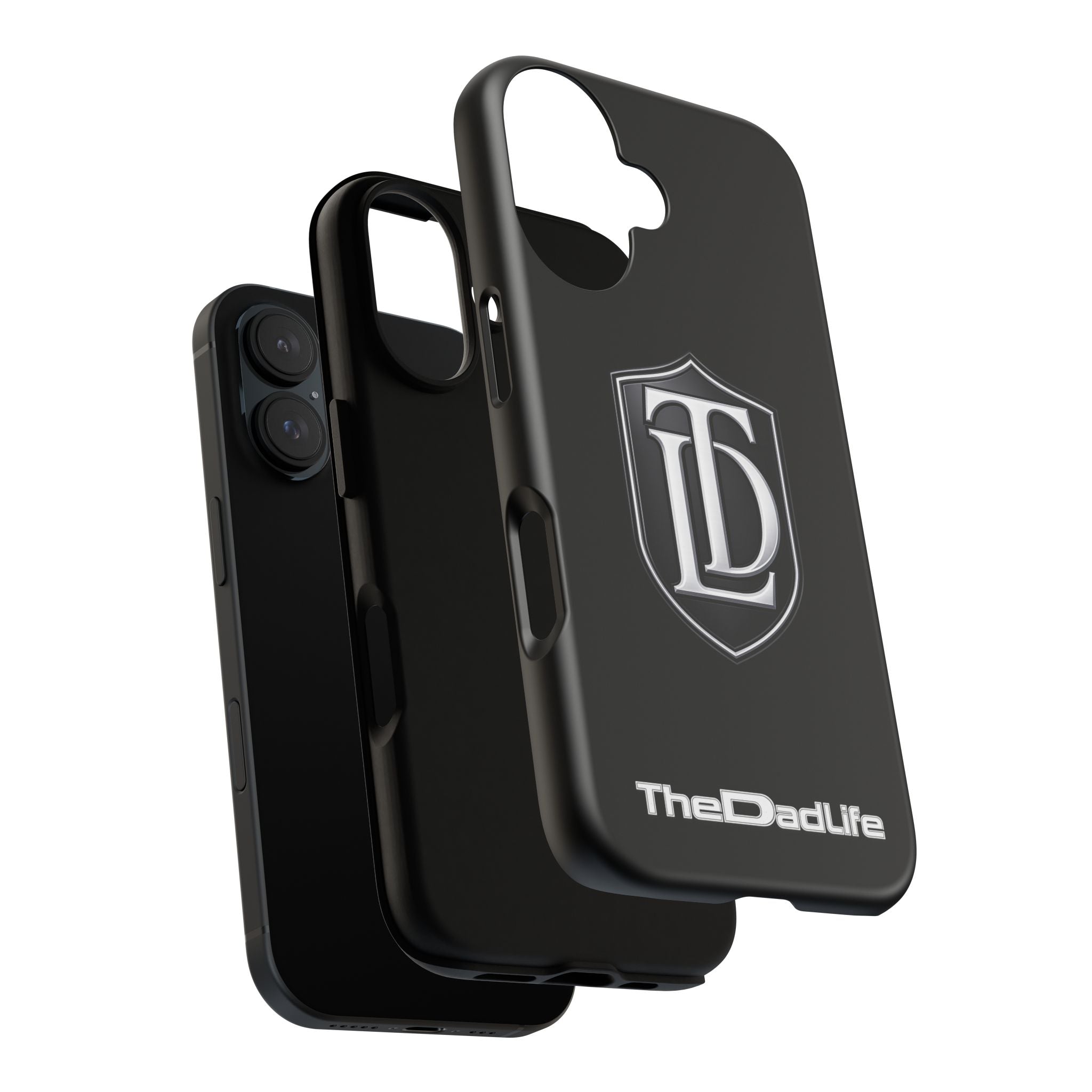 TheDadLife 'TDL' Crest Tough Phone Case – Glossy Black Protective Cover